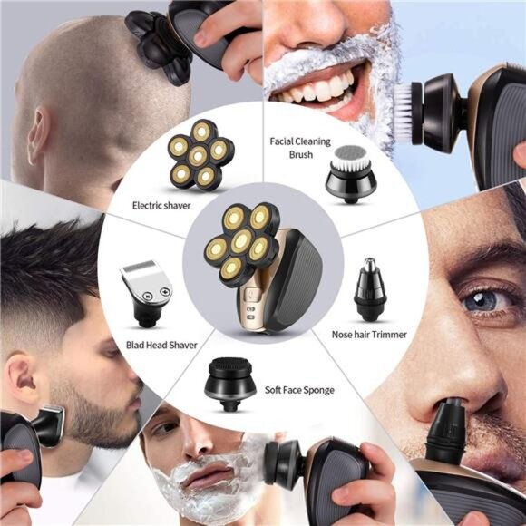 Head Shavers for Men Upgraded 5 in 1 Multifunctional Bald Head Shaver Grooming - Picture 4 of 8